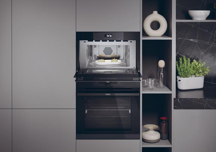 Image du produit Haier Microwave HWO38MG4HXBD Microwave Oven with Grill, Built-in, Touch control, 1100 W, Black | (34 l)