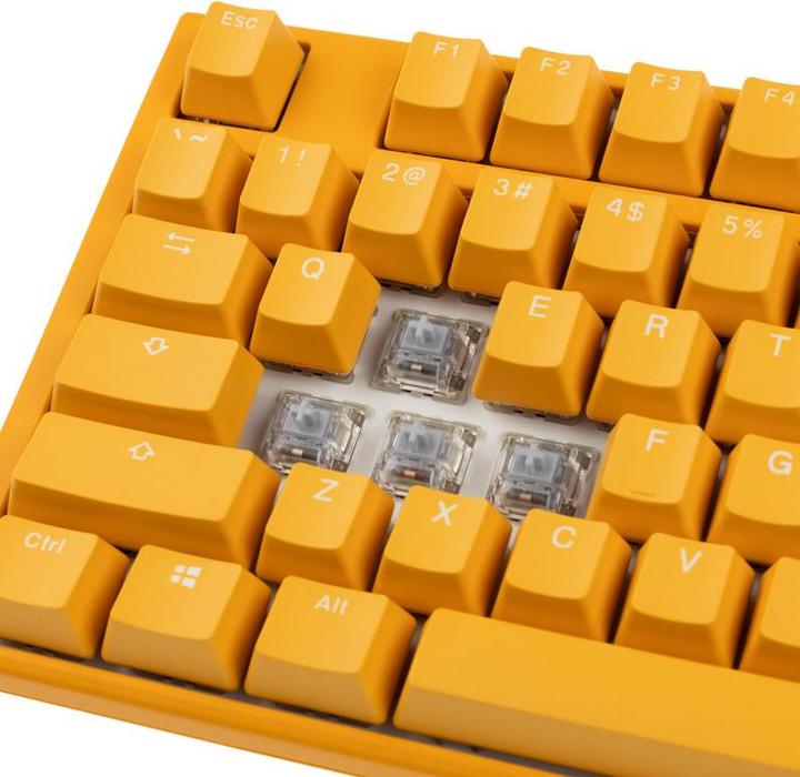 Actual product image Ducky One 3 Yellow Gaming Keyboard, RGB LED - MX-Speed-Silver (US) (US, Cable)