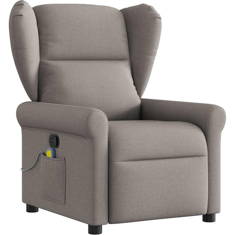 VidaXL, Massageliege + Massagesessel, Massagesessel Taupe Stoff Massage TV-Sessel Sessel mit Massagefunktion