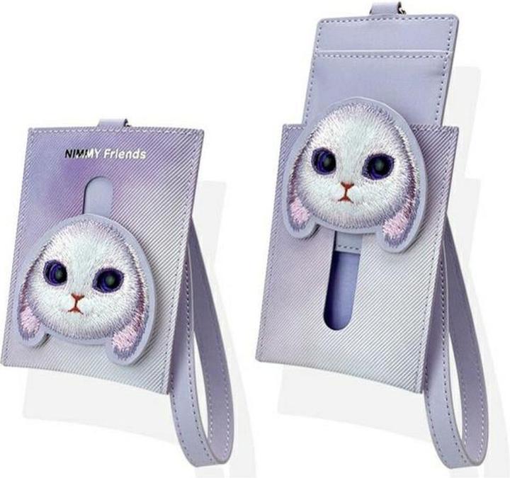 Actual product image iLike Nimmy card wallet purple Big Eyed Pet 2.0 Rabbit