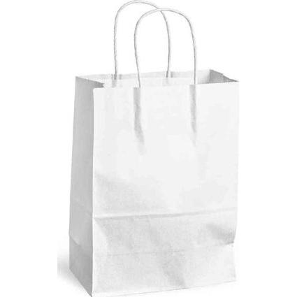 Mailmedia, Verpackungsmaterial, Papier-Tragetasche mit Kordel 8.7 Liter weiss Masse B 240 x T 110 H 330 mm (1 Stück)