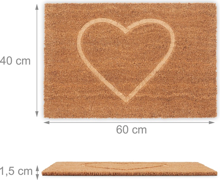 Immagine prodotto Relaxdays zerbino-cuori (60 x 40 x 1,5 cm)