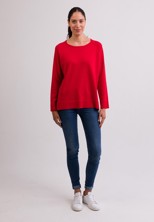 Image du produit Cash-Mere Kaschmir Rundhals Pullover mit Seitenschlitzen (XL)