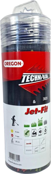 Produktbild Oregon Fadenkopf Jet-Fit, 4-Fadenkopf inkl. Techni Blade Fadenstücke rot + grün (Rasentrimmer, Trimmerfaden + Fadenspule)