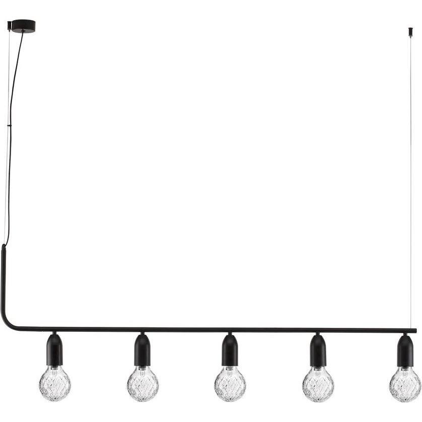 Nova Luce, Pendelleuchte, VEDA Pendelleuchte G9 5-fach Schwarz 128x10x120cm dimmbar 9536419