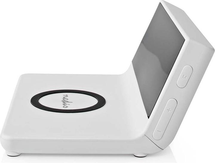 Produktbild Nedis Wecker Kabelloses Ladegreät Qi Zertifiziert 5/7.5/10 / 15 W USB-A Stecker 2 Alarmzeiten Snooze