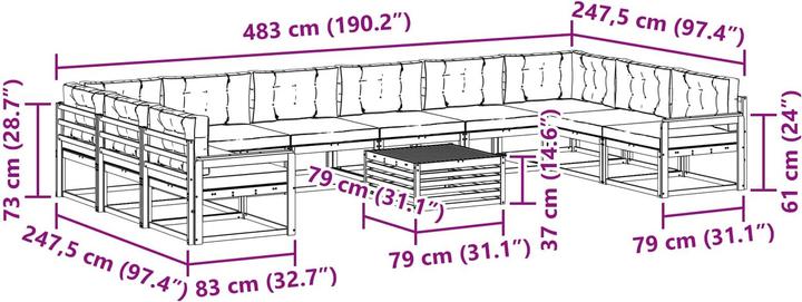 Produktbild vidaXL Outdoor-Sofa