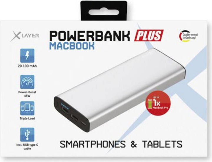 Immagine prodotto Xlayer Più MacBook Powerbank (20100 mAh, 45 W, 74.37 Wh)