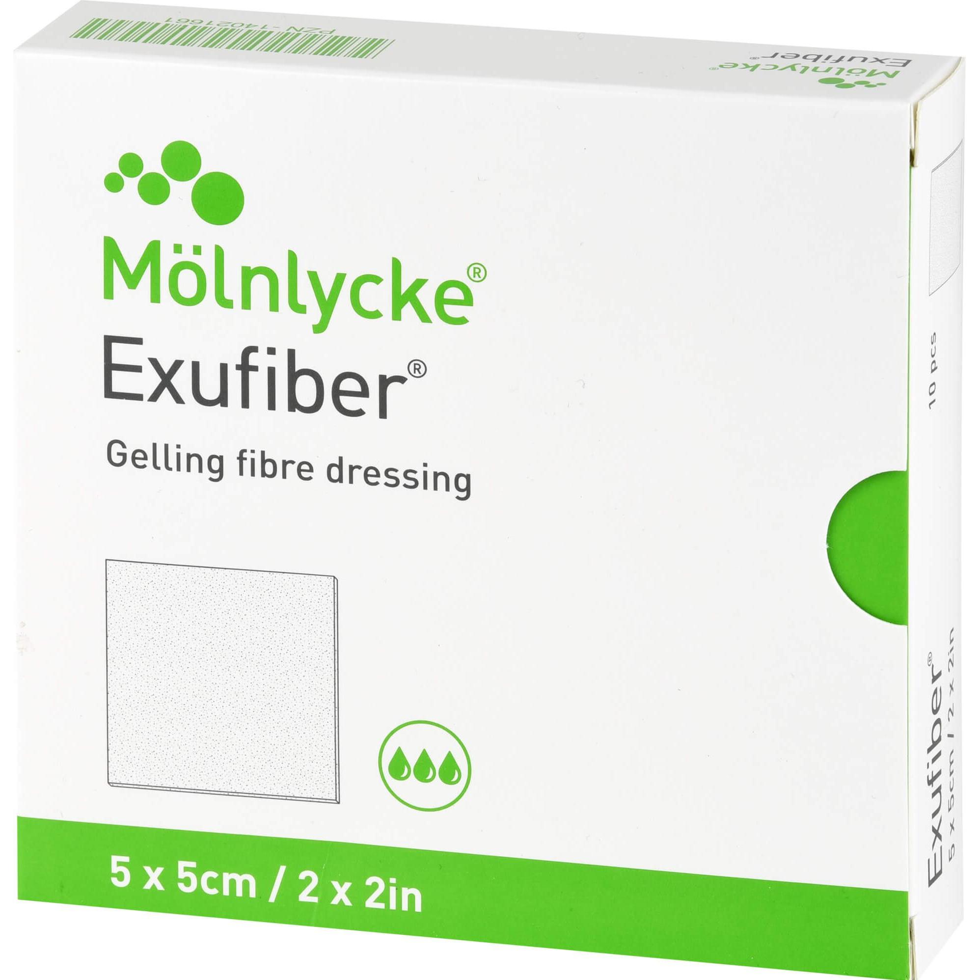 Thumbnail - Mölnlycke, Verbandsmaterial, Exufiber 5x5 Cm, 10 St VER