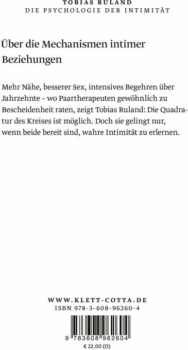 Produktbild Die Psychologie der Intimität (Deutsch, Tobias Ruland, 2018)
