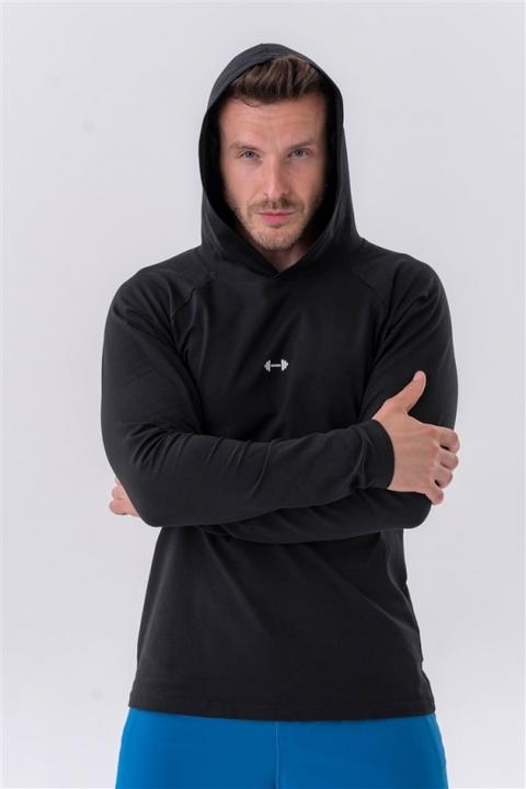 Image du produit Nebbia T-shirt à manches longues avec une capuche 330 noir (XL)