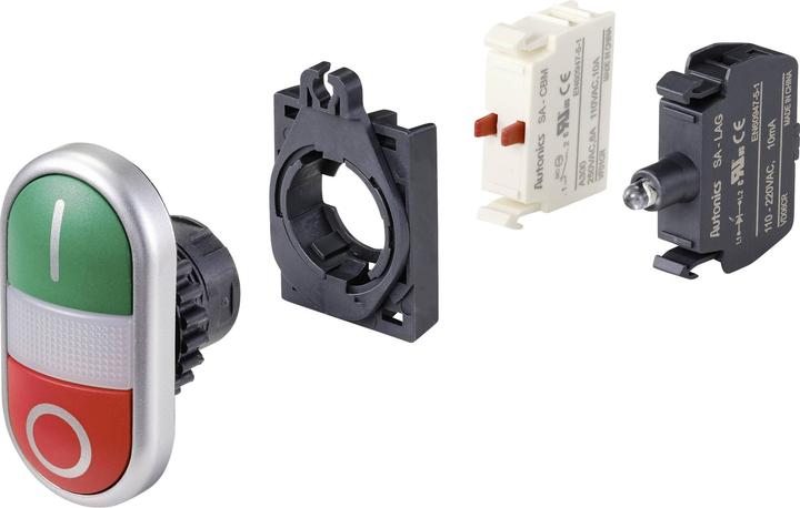 Image du produit Tru Components S2TR-P3W Bouton-poussoir double Vert Rouge 1 pc.