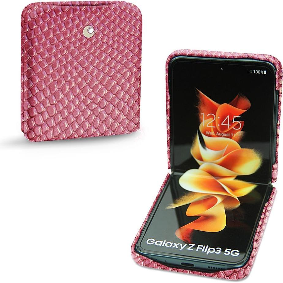 Noreve Lederschutzhülle (Samsung Galaxy Z Flip3), Smartphone Hülle, Rosa