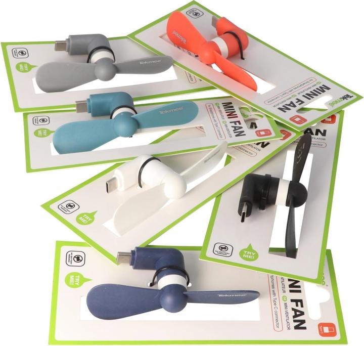 Actual product image AccuCell Mini fan for smartphones with micro USB connection, micro USB connection