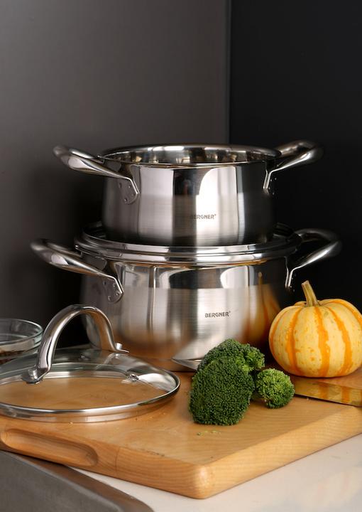 Actual product image Bergner Puodų rinkinys Gourmet 8 dalys (BG-6523) (Pot, Stainless steel)