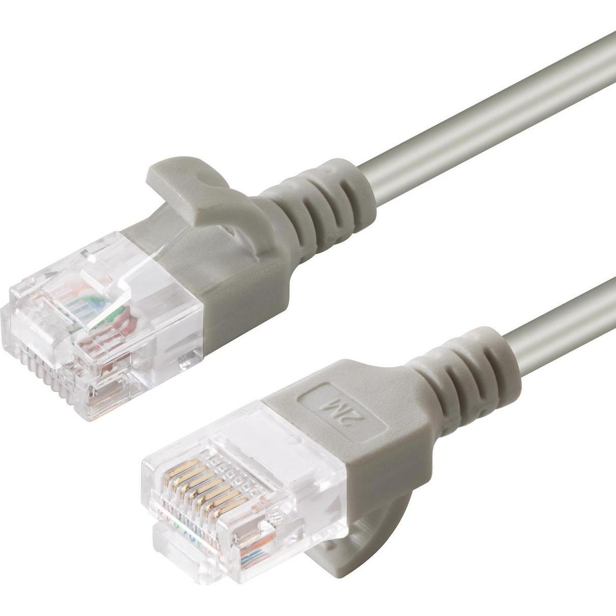 MicroConnect U/UTP CAT6A Slim 2M Grigio (U/UTP, CAT6a, 2 m), Cavo di rete