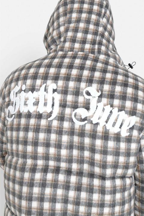 Actual product image Sixth June Checked quilted coat with wool effect (S)