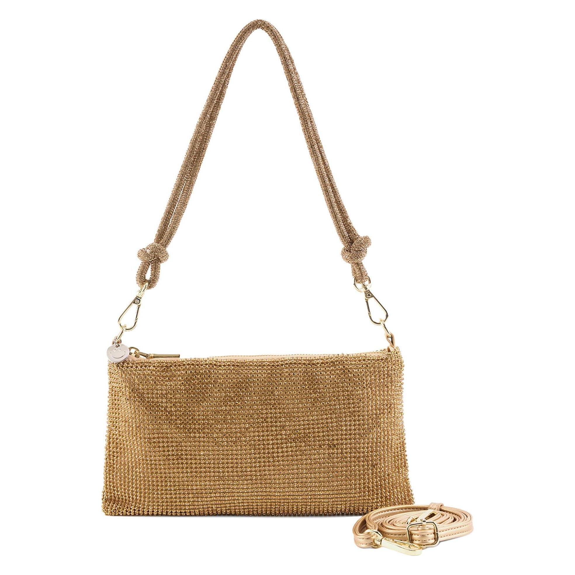 Seidenfelt, Damen, Handtasche, Hallila Schultertasche 26 Cm, Gold