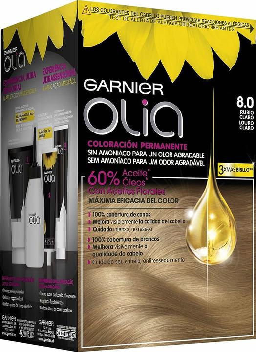Produktbild Garnier OLIA Coloración Permanente #8,0 Rubio Claro 4 pz (8,0 Hellblond)