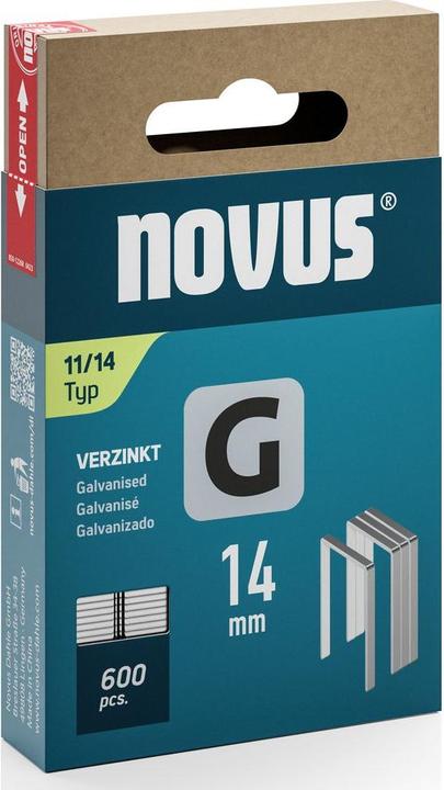 Produktbild Novus Flachdrahtklammern G 11 14mm 600 Stk.