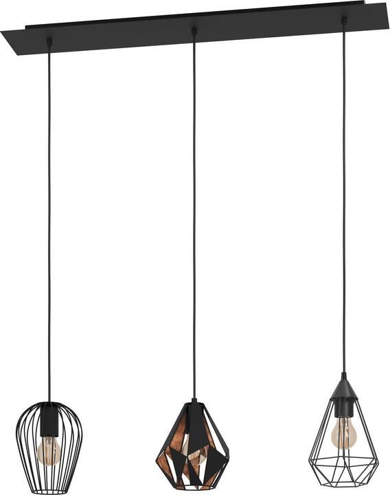 Produktbild EGLO Pendelleuchte DISTAFF 3x E27 Schwarz (E27)