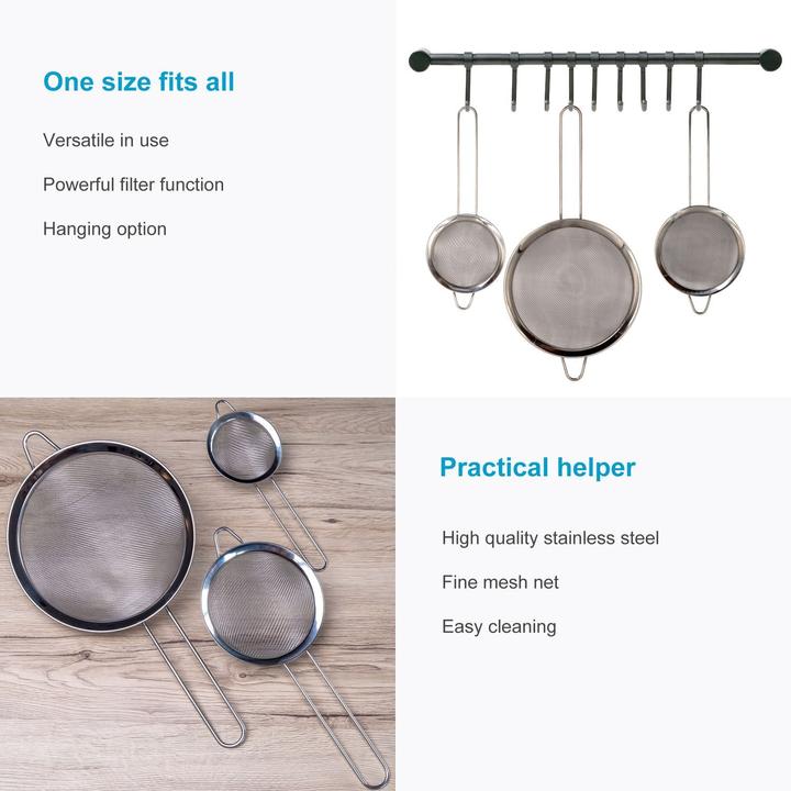 Produktbild Intirilife 3x Küchensieb Set in verschiedenen Grössen (18 cm)