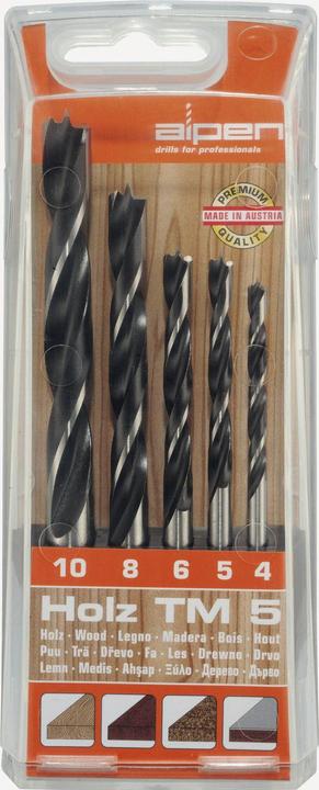 Alpen Holzspiralbohrersatz (10 mm, 4 mm, 5 mm, 6 mm, 8 mm)