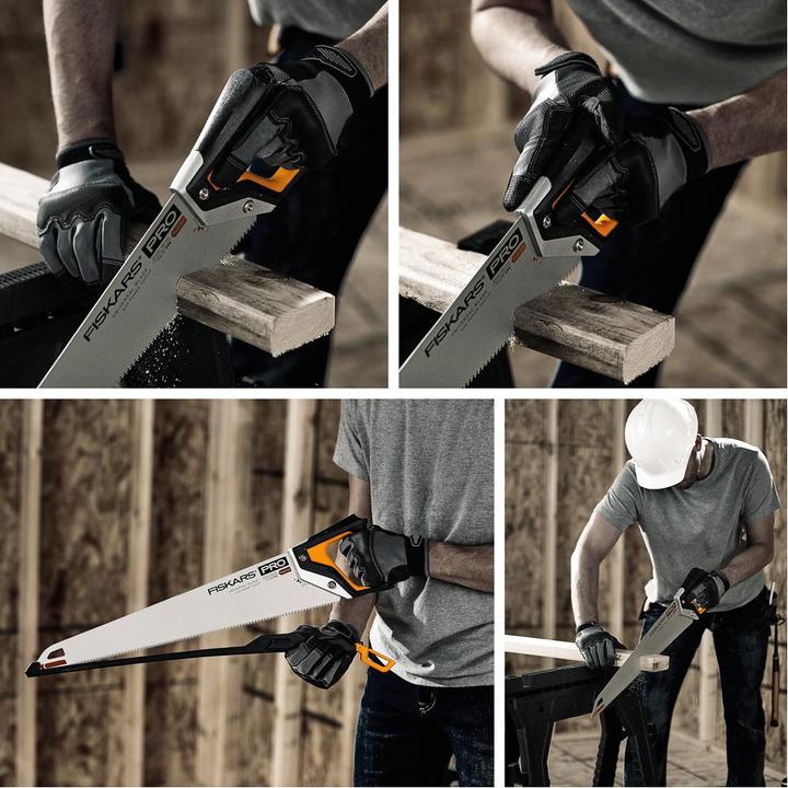 Produktbild Fiskars Pro Handsäge für Holz, Laminat und PVC, Sägeblattlänge: 55 cm, 7 TPI, Schwarz/Orange, PowerT