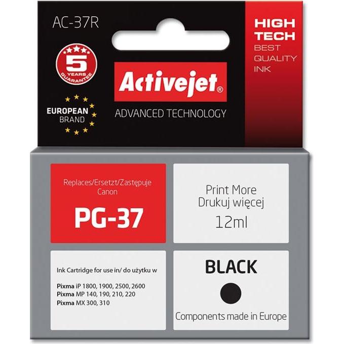 Activejet, Druckerpatrone, AC-37 premium version - 12 ml - mit hoher Kapazität (BK)