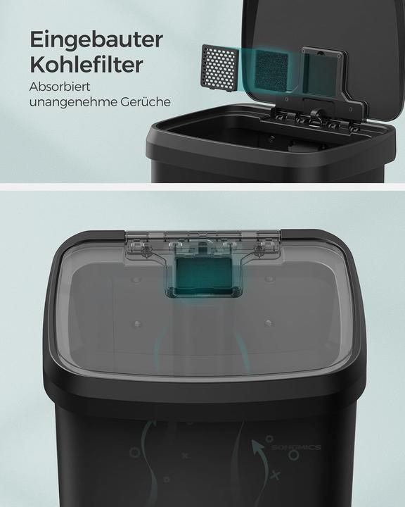 Produktbild Songmics Tretmülleimer mit Kohlefilter und 15 Müllsäcke (68 l)