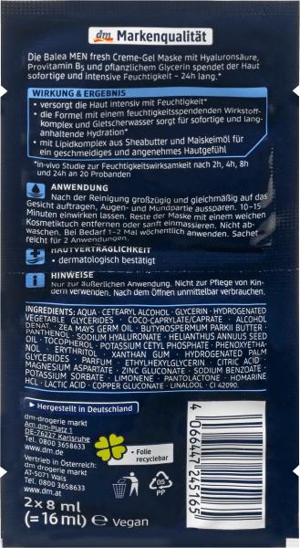 Produktbild dm Balea MEN Gesichtsmaske Fresh (16 ml)
