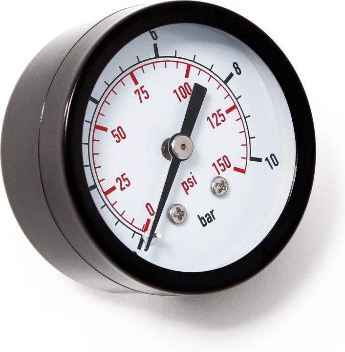 Wiltec Druckanzeige Druckbehälter/ Manometer axial DN8 (1/4") 12.9mm 0-10bar 0-140 PSI