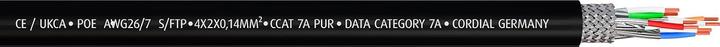 Image du produit Cordial 15582 RJ45 Netzwerkkabel, Patchkabel CAT 7a S/FTP 15.00 m Schwarz PUR-Ma (S/FTP, CAT7a, 15 m)