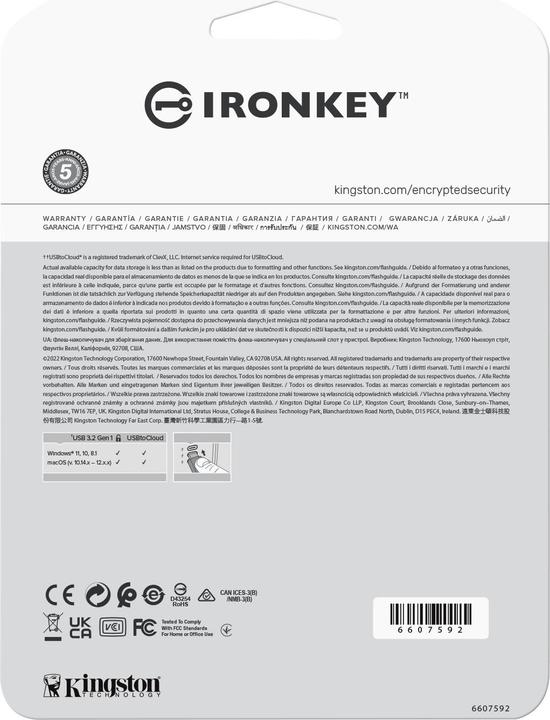 Produktbild Kingston IronKey Locker+ 50 (16 GB, USB-A, USB 3.2)