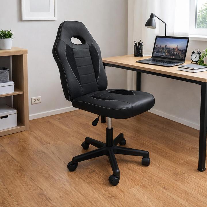 Produktbild HTI-Living Schreibtischstuhl höhenverstellbar 360°-Drehfunktion Schwarz (37.50 - 47.50 cm)