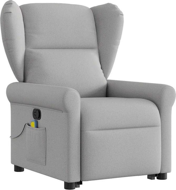 Actual product image VidaXL Massage chair with stand-up aid Cloud grey fabric
