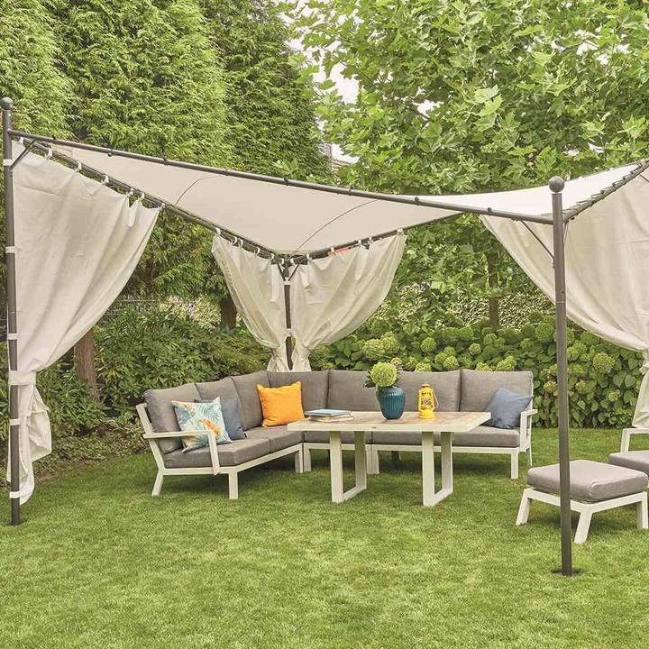 Productafbeelding Siena Garden Set zijpanelen voor tuinhuisje BERLINO 400x400 cm wit (390 cm, 46 cm)