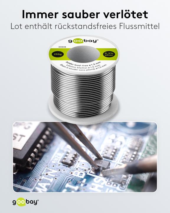 Produktbild Goobay Bleifrei löten ø 1,5 mm, 250 g 40848 (Lötspulenkit)
