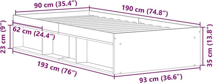 Image du produit vidaXL Bettgestell (90 x 190 cm)