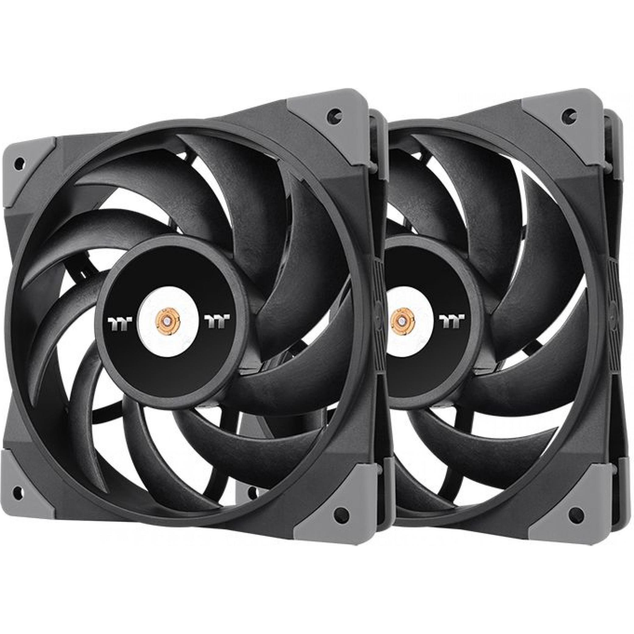 Thermaltake Toughfan 12 Performance Fan PWM 500-2000rpm - 2Pack (120 mm, 2 x), PC Lüfter, Schwarz