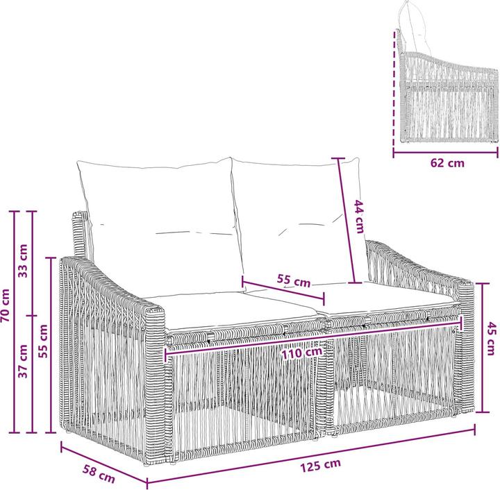 Produktbild vidaXL Outdoor-Sofa