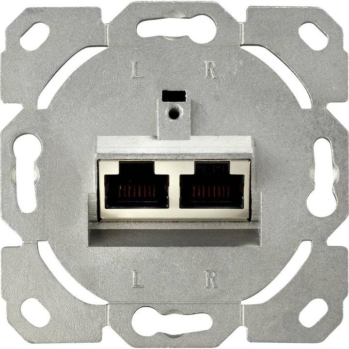Actual product image Renkforce 2 port CAT 6 RAL9010 flush-mounted network socket