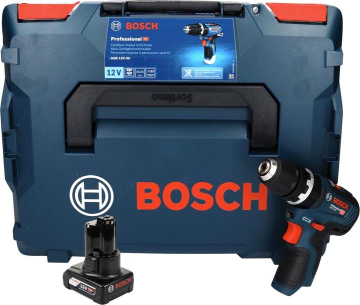 Actual product image Bosch Professional GSB 12V-35 Professional cordless impact drill 12 V 35 Nm Brushless + 1x battery 6.0 Ah + L-box