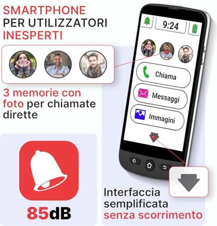 Produktbild Swissvoice S510M Senioren Smartphone Simlockvrij - 4G+ - SOS knop - Android 12 - Whasapp (16 GB, Anthracite, 5", Dual SIM, 4G)