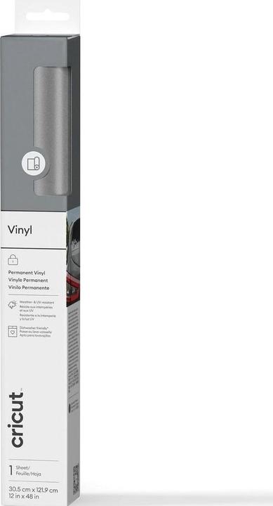 Immagine prodotto Cricut Vinylfolie Permanent 30.5 x 122 cm, 1 Stück, Silber