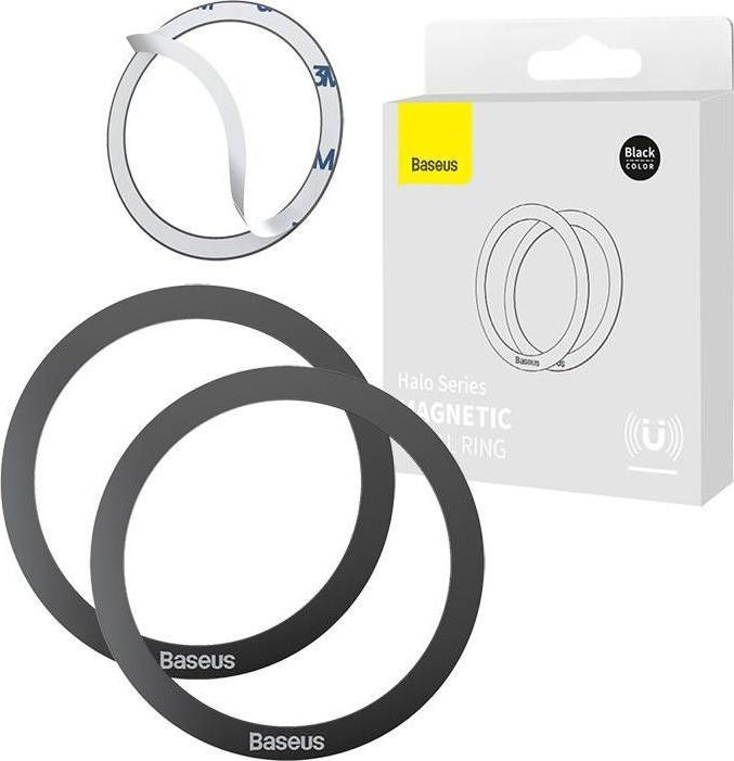 Actual product image Baseus Halo Series Magnetic Metal Ring2pcs/packBlack