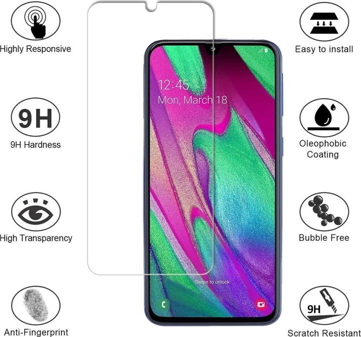 Produktbild Screenguard Samsung Galaxy A40 Panzerglas Schutzfolie Case Friendly Design (1 Stk., Samsung Galaxy A40)
