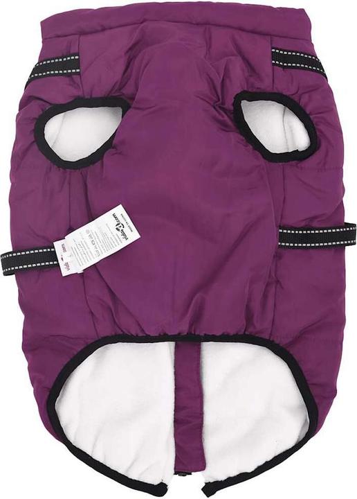 Actual product image vidaXL Dog coat with harness Waterproof Reflective Purple (44, Dog coat)