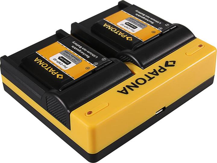 Immagine prodotto Patona Caricatore doppio per BENQ Casio NP-40 DC P500 E520 E520+ E610 Casio NP-40 Casio incl. Micro-USB
