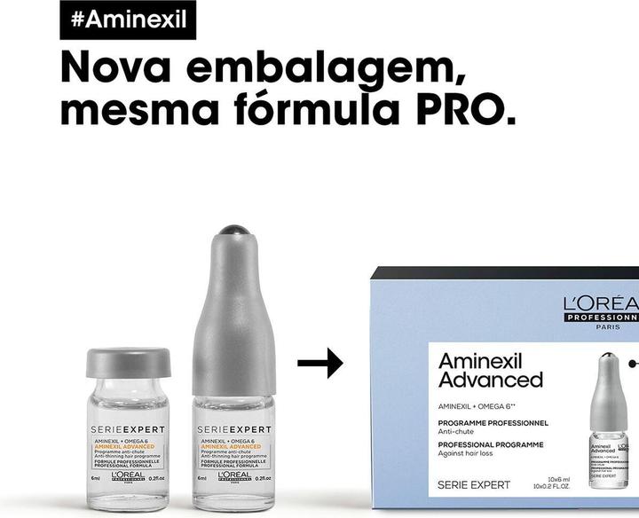 Actual product image L'Oréal Professionnel Serie Expert Aminexil Advanced (Anti-Hair Loss Ampoules, 10x6 mL) (6 ml)